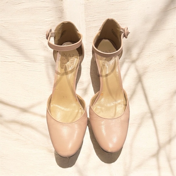 Naturalizer Shoes - Naturalizer Women’s‎ Nude Ankle-Strap Block Heels Size 5